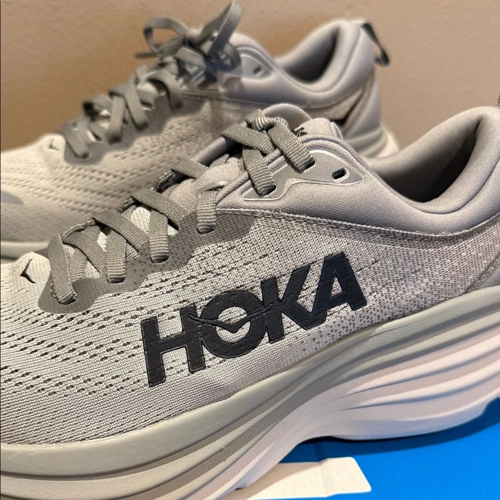 Hoka Bondi 8 Men’s Size 7.5D Gray Running Shoes - Picture 6 of 11